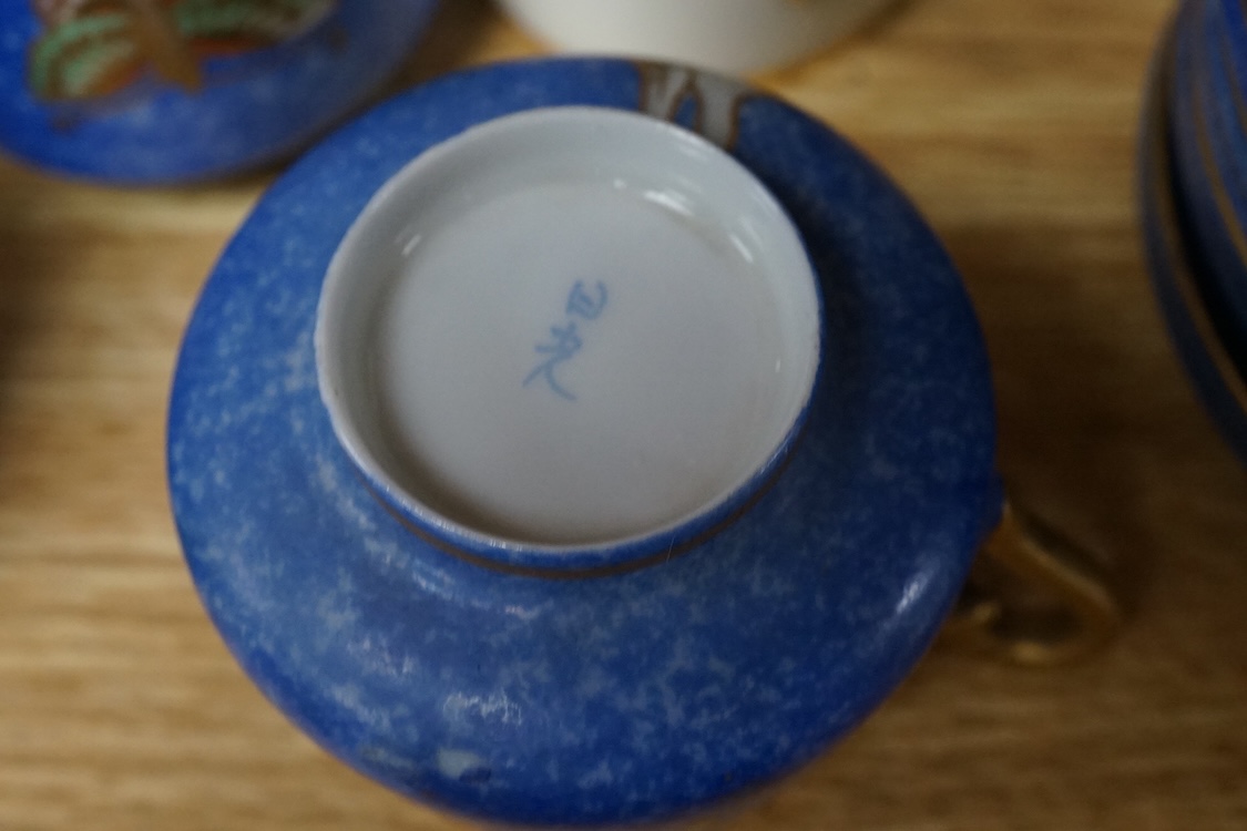 A Cauldon coffee set and a Japanese part set, tallest 18.5cm